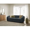 Image de Canapé droit convertible déplimousse NEYO tissu texturé bleu foncé BOBOCHIC 3 places