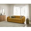 Image de Canapé droit convertible déplimousse NEYO tissu lisse jaune BOBOCHIC 3 places
