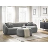 Image de Canapé d'angle fixe ASHLEY avec pouf gris clair angle droit BOBOCHIC 4 places