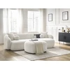 Image de Canapé d'angle fixe ASHLEY avec pouf blanc angle droit BOBOCHIC 4 places