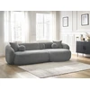 Image de Canapé d'angle fixe ASHLEY gris clair angle droit BOBOCHIC 4 places