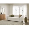 Image de Canapé droit convertible déplimousse NEYO tissu lisse beige BOBOCHIC 3 places