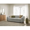 Image de Canapé droit convertible déplimousse NEYO tissu texturé gris clair BOBOCHIC 3 places