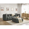 Image de Canapé droit fixe 3 places DENVER avec pouf gris foncé BOBOCHIC