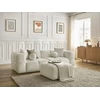 Image de Canapé droit fixe 3 places CRISTINA avec pouf beige BOBOCHIC