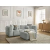 Image de Canapé droit fixe 3 places CRISTINA avec pouf gris clair BOBOCHIC