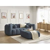Image de Canapé droit fixe 3 places DENVER avec pouf bleu foncé BOBOCHIC