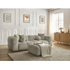 Image de Canapé droit fixe 3 places CRISTINA avec pouf taupe BOBOCHIC