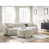 Image de Canapé d'angle fixe ASHLEY avec pouf beige angle droit BOBOCHIC 4 places