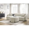 Image de Canapé d'angle fixe ASHLEY avec pouf beige angle gauche BOBOCHIC 4 places