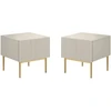 Image de Lot de 2 chevets tiroir KASHA pieds or beige BOBOCHIC