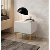 Image de Lot de 2 chevets tiroir KASHA pieds or blanc BOBOCHIC