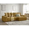 Image de Canapé d'angle réversible convertible coffre ANAKIN tissu texturé jaune réversible BOBOCHIC 4 places