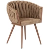 Image de Lot de 2 fauteuils de table CHARLOTTE Tissu texturé marron clair BOBOCHIC
