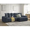 Image de Canapé d'angle réversible convertible coffre ANAKIN tissu texturé bleu foncé réversible BOBOCHIC 4 places