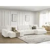 Image de Canapé panoramique convertible coffre ANAKIN tissu texturé blanc BOBOCHIC 6 places