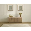 Image de Meuble TV 3 portes 120 cm MARION effet chêne et travertin BOBOCHIC