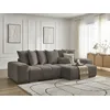Image de Canapé d'angle convertible réversible coffre ANAKIN tissu bouclette marron réversible BOBOCHIC 4 places
