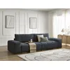 Image de Canapé droit convertible coffre ANAKIN tissu bouclette bleu foncé BOBOCHIC 3 places