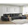 Image de Canapé panoramique convertible coffre ANAKIN tissu texturé noir BOBOCHIC 6 places