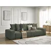 Image de Canapé droit convertible coffre ANAKIN tissu bouclette vert BOBOCHIC 3 places