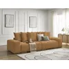 Image de Canapé droit convertible coffre ANAKIN tissu bouclette jaune BOBOCHIC 3 places