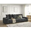 Image de Canapé droit convertible coffre ANAKIN tissu texturé noir BOBOCHIC 3 places