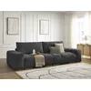 Image de Canapé droit convertible coffre ANAKIN tissu texturé noir BOBOCHIC 3 places
