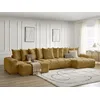 Image de Canapé panoramique convertible coffre ANAKIN tissu texturé jaune BOBOCHIC 6 places
