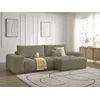 Image de Canapé d'angle réversible convertible coffre ANAKIN tissu texturé taupe réversible BOBOCHIC 4 places