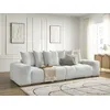 Image de Canapé droit convertible coffre ANAKIN tissu texturé gris clair BOBOCHIC 3 places