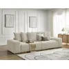 Image de Canapé droit convertible coffre ANAKIN tissu bouclette beige BOBOCHIC 3 places