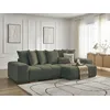 Image de Canapé d'angle convertible réversible coffre ANAKIN tissu bouclette vert réversible BOBOCHIC 4 places