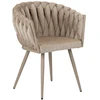 Image de Lot de 2 fauteuils de table CHARLOTTE Tissu texturé beige BOBOCHIC