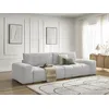 Image de Canapé droit convertible coffre ANAKIN tissu bouclette gris clair BOBOCHIC 3 places