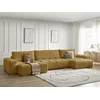 Image de Canapé panoramique convertible coffre ANAKIN tissu texturé jaune BOBOCHIC 6 places