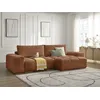 Image de Canapé d'angle réversible convertible coffre ANAKIN tissu texturé orange réversible BOBOCHIC 4 places