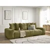 Image de Canapé droit convertible coffre ANAKIN tissu texturé vert BOBOCHIC 3 places