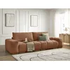 Image de Canapé droit convertible coffre ANAKIN tissu texturé orange BOBOCHIC 3 places