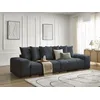 Image de Canapé droit convertible coffre ANAKIN tissu bouclette bleu foncé BOBOCHIC 3 places