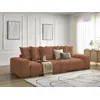 Image de Canapé droit convertible coffre ANAKIN tissu bouclette orange BOBOCHIC 3 places