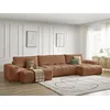 Image de Canapé panoramique convertible coffre ANAKIN tissu texturé orange BOBOCHIC 6 places