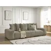 Image de Canapé droit convertible coffre ANAKIN tissu texturé taupe BOBOCHIC 3 places