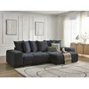 Image de Canapé d'angle convertible réversible coffre ANAKIN tissu bouclette bleu foncé réversible BOBOCHIC 4 places