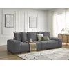 Image de Canapé droit convertible coffre ANAKIN tissu bouclette gris foncé BOBOCHIC 3 places