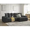 Image de Canapé d'angle réversible ANAKIN tissu texturé noir réversible BOBOCHIC 4 places