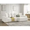 Image de Canapé d'angle réversible ANAKIN tissu texturé blanc réversible BOBOCHIC 4 places