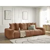 Image de Canapé droit fixe 3 places ANAKIN tissu texturé orange BOBOCHIC