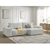 Image de Canapé d'angle réversible ANAKIN tissu texturé gris clair réversible BOBOCHIC 4 places