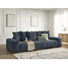 Image de Canapé droit fixe 3 places ANAKIN tissu texturé bleu foncé BOBOCHIC